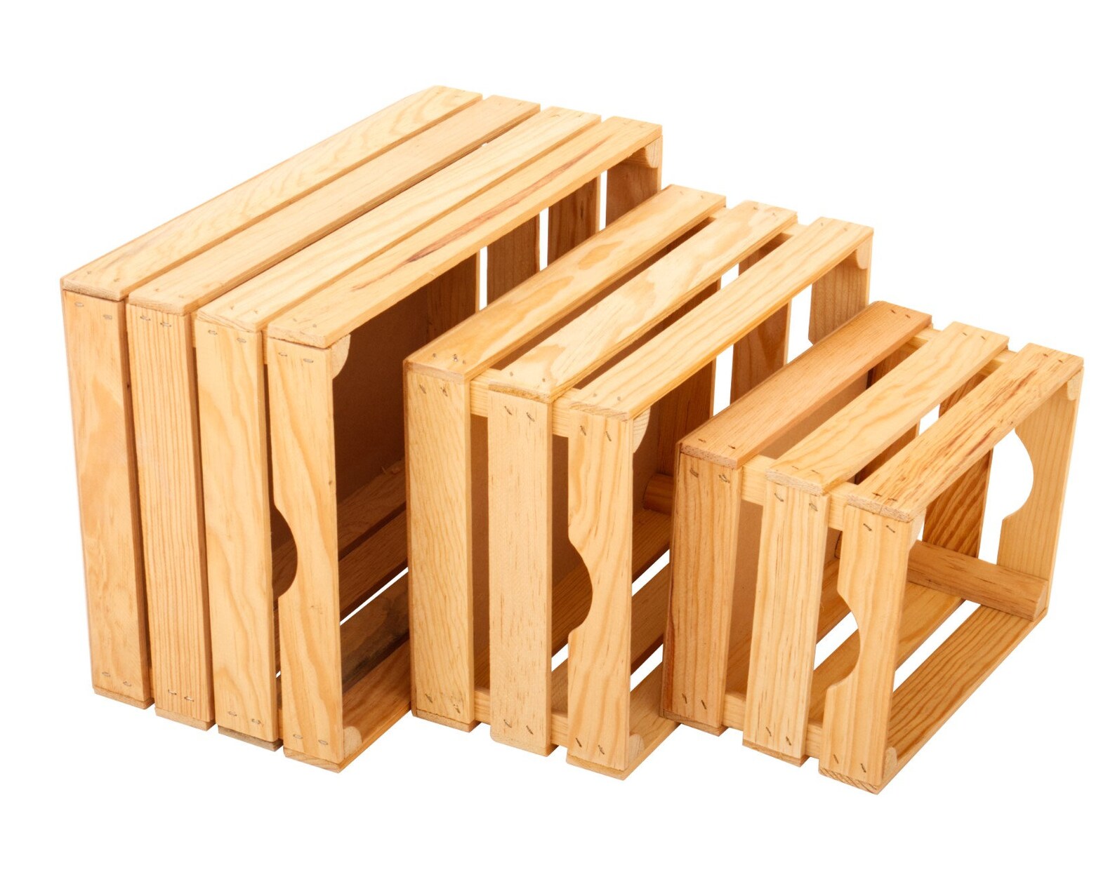 Rustic Wooden Crates Made From Natural Pine Wood set of 3 Etsy