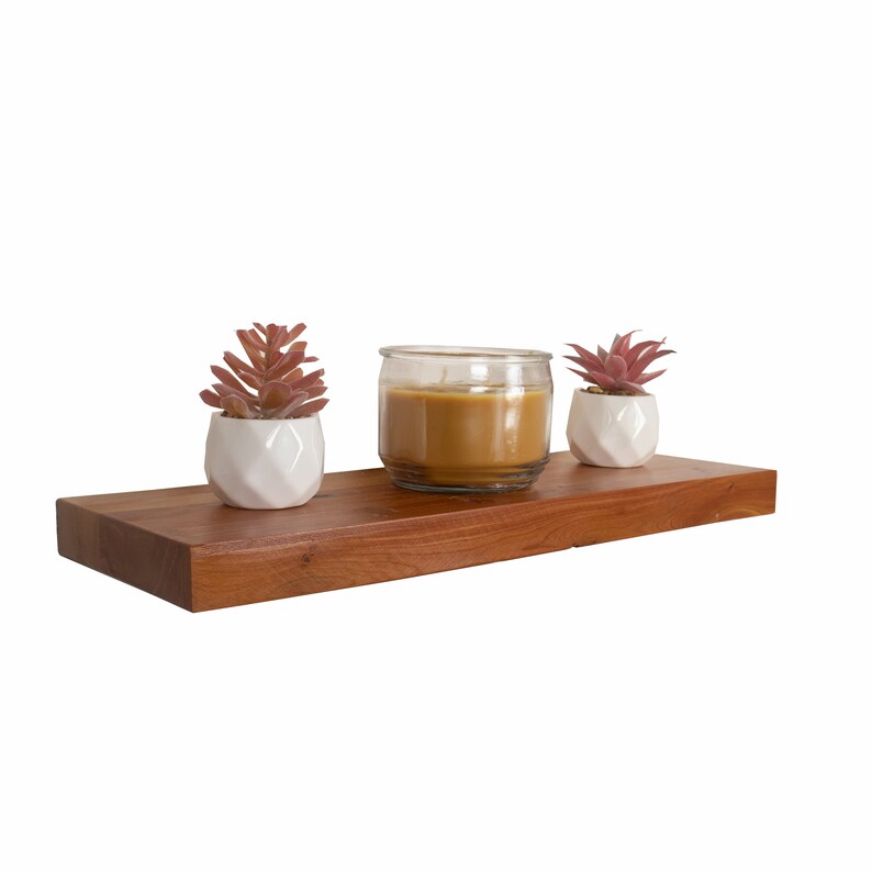Rustic Wood Floating Shelves Spanish Cedar Straight Edge Etsy