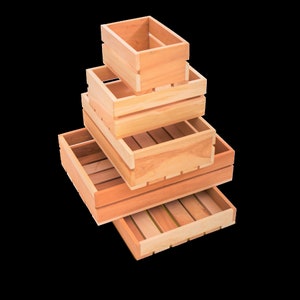 Set of 3 Hand crafted Sanded and Unfinished Aromatic Rustic Wooden Home Organizers Natural Cedar Vintage Premium Cedar Wood Crates Nesting Container Crate Boxes for Storage and Display Set of 3 Hand crafted Sanded and Unfinished Aromatic Rustic Wooden Home Organizers Natural Cedar Vintage Premium Cedar Wood Crates Nesting Container Crate Boxes for Storage and Display