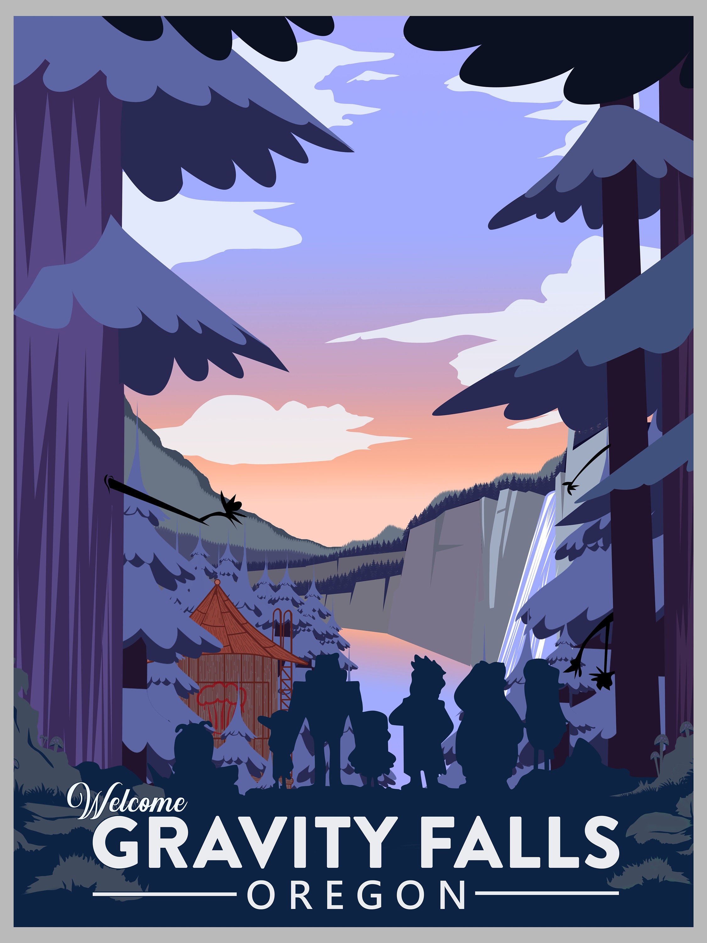 Gravity Falls Oregon Inspired Travel Poster Etsy