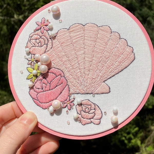 Aphrodite Greek Goddess hand embroidery art - romantic wall decor