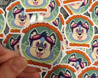 Pool Water Wolf Sticker