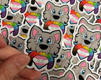 Pride Gummy Wolf Sticker