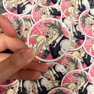 Wolf and Rabbit Couple Sticker