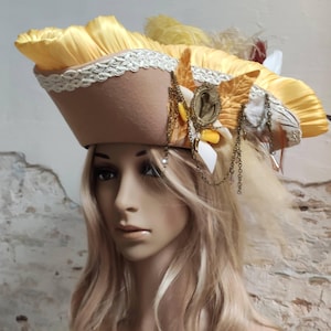 Pirate roleplay tricorne with the bird skull for historical reenactment & LARP