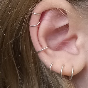 Conch earring hoop, Conch piercing jewelry,  For a pierced ear and for non pierced ear.
