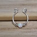 Sterling silver fake septum piercing with opal bead, Fake septum ring for non pierced nose, Faux septum, Septum cuff, Fake piercing, Septum 