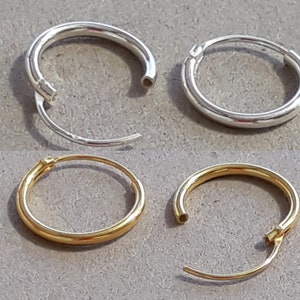 Cartilage hoop earring, Helix hoop earrings, Hoop earrings, Daith clicker, Daith piercing sterling silver, Rook piercing jewelry gold,Helix