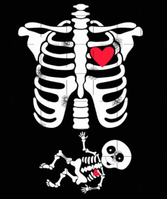 Pregnant Halloween Skeleton Svg Funny Skeletons Mom and Baby - Etsy