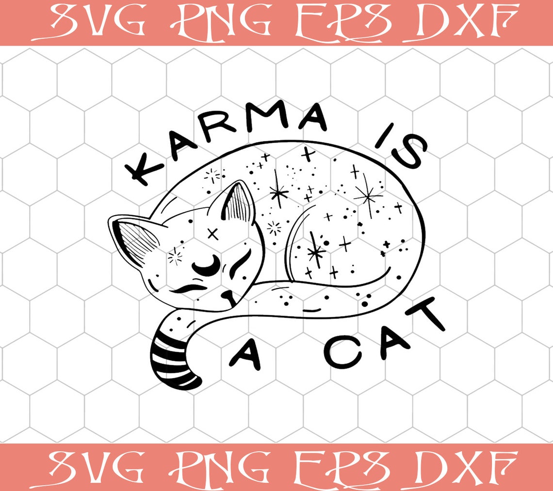Me and Karma Vibe Like That SVG Funny Lazy Cat Svg Png Eps - Etsy