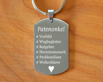 Patenonkel Onkel bester Onkel Geschenkidee Herzensmensch Wegbegleiter Vorbild personalisierbar