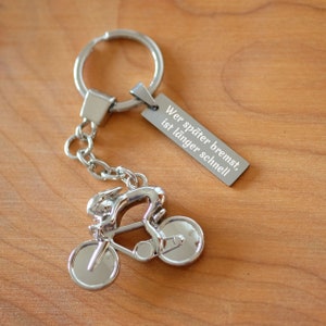 Keychain personalized bicycle racing bike sports bike engraving gift idea athlete image 1