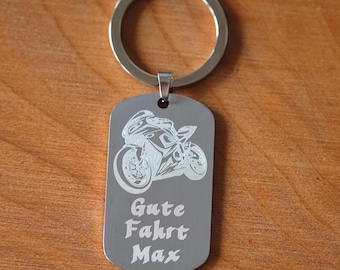 Porte-clés moto avec texte personnalisé – cadeau pour motards, porte-clés en métal personnalisé, permis de conduire