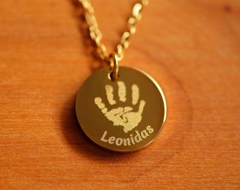Collier personnalisé avec impression, cadeau pour maman, cadeau de naissance, collier de naissance, empreinte de pied de bébé, empreinte de main de bébé
