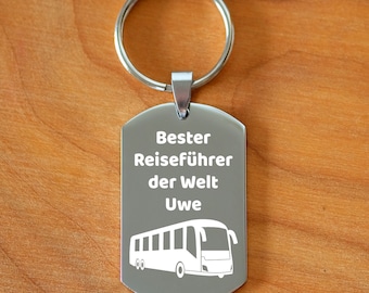 Bus Busfahrer Busfahrerin Reiseführer Busliebe Schulbus Reisebus Wunschtext Wunschgravur Schlüssselanhänger personalisiert