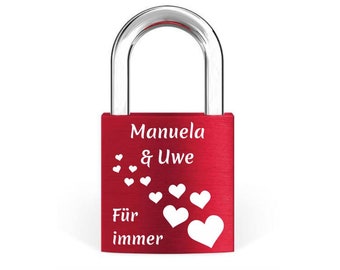 Liebesschloss Für immer mit Wunschgravur Geschenkidee Liebe Partner Jahrestag Valentinstag Weihnachtsgeschenk  Partnergeschenk du und ich