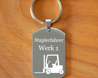 Gabelstaplerfahrer Staplerfahrer Palettenfahrer Gabelstapler Lager Verladen Wunschtext Wunschgravur Schlüssselanhänger personalisiert