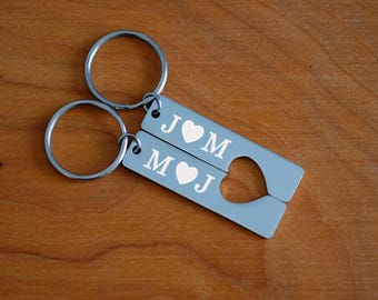 Porte-clés partenaires, porte-clés pour couples, lot de 2, porte-clés personnalisés pour couples, cadeau d'anniversaire, Saint-Valentin