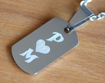 Kette DogTag Initial Herz