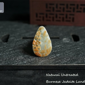 Mini Jadeite Landscape Pendant - Hand Carved Burmese Jadeite for Necklace, Natural Untreated Grade A Jade (Certified)