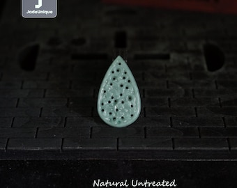Vintage Style Guatemalan Jadeite Pendant - Hand Carved, Light Blue