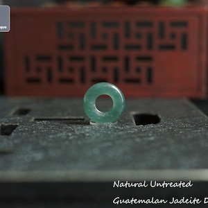 Jadeite Donut Bead for Bracelet/Necklace - Hand Carved Guatemalan Jadeite, Natural Untreated Grade A Jade