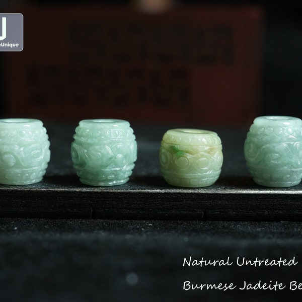 Hand Carved Jadeite Bead for Necklace/Bracelet | Burmese Jadeite | Natural Untreated Grade A Jade