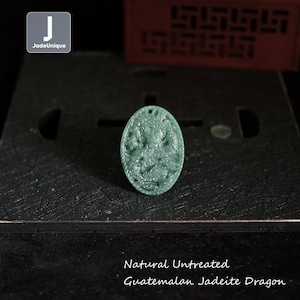 Jadeite Dragon Pendant for Necklace - Hand Carved Guatemalan Jadeite, Natural Untreated Grade A Jade