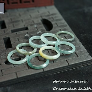 Anillo de jadeíta auténtica, talla 6 de EE. UU., jadeíta guatemalteca tallada a mano, jade natural sin tratar de grado A.