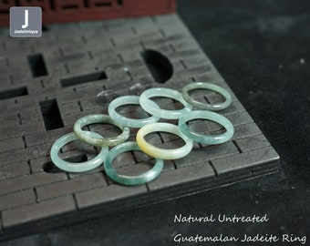 Authentic Jadeite Ring US Size 6, Hand Carved Guatemalan Jadeite, Natural Untreated Grade A Jade