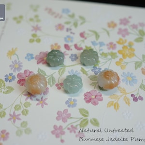 Hand Carved Jadeite Pumpkin Charms/Bead for Necklace/Bracelet - Burmese Jadeite, Natural Untreated Grade A Jade