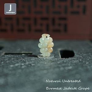 Grape Jadeite Charm for Bracelet/Pendant for Necklace - Hand Carved Burmese Jadeite, Natural Untreated Grade A Jade