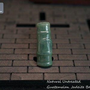 Jadeite Bamboo Pendant for Necklace - Hand Carved Guatemalan Jadeite, Natural Untreated Grade A Jade