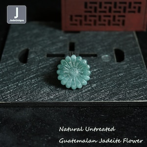 Beautiful Flower Jadeite Pendant for Necklace | Hand Carved Guatemalan Jadeite | Natural Untreated Grade A Jade