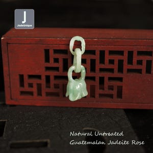 Jadeite Rose Pendant for Necklace | Hand Carved Guatemalan Jadeite | Natural Untreated Grade A Jade