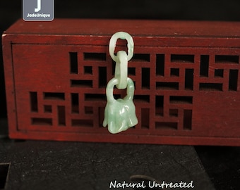 Jadeite Rose Pendant for Necklace | Hand Carved Guatemalan Jadeite | Natural Untreated Grade A Jade