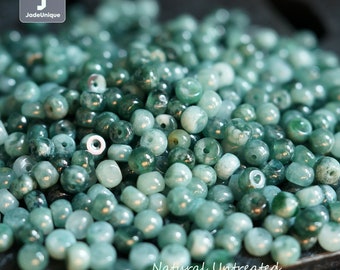 4.5mm Bluish Green Jadeite Beads for Necklace/Bracelet - Guatemalan Jadeite Abacus Beads, Natural Untreated Grade A Jade