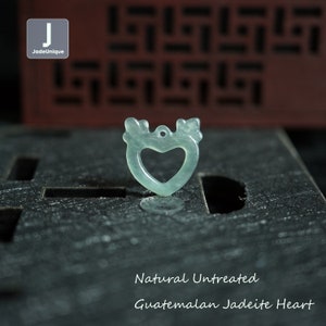 Heart Jadeite Pendant for Necklace | Hand Carved Guatemalan Jadeite | Natural Untreated Grade A Jade