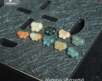 Jadeite Butterfly Beads for Necklace/Bracelet - Hand Carved Burmese Jadeite, Natural Untreated Grade A Jade