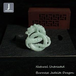 Jadeite Dragon Pendant - Hand Carved Burmese Jadeite Pendant for Necklace, Certified Natural Untreated Grade A Jade