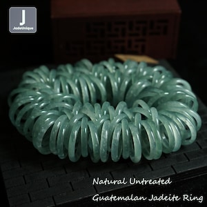Authentic Jadeite Ring | Hand Carved Guatemalan Jadeite | Natural Untreated Grade A Jade | D Shaped Ring