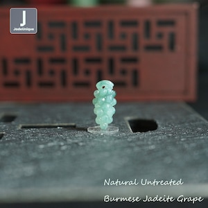 Grape Jadeite Charm for Bracelet/Pendant for Necklace - Hand Carved Burmese Jadeite, Natural Untreated Grade A Jade