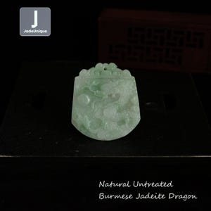 Jadeite Dragon Pendant for Necklace - Hand Carved Burmese Jadeite, Natural Untreated Grade A Jade