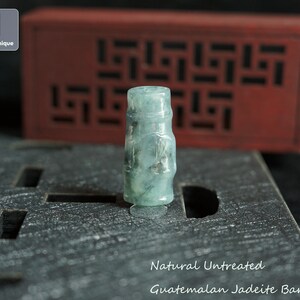 Jadeite Bamboo Pendant for Necklace - Hand Carved Guatemalan Jadeite, Natural Untreated Grade A Jade