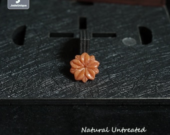 Jadeite Flower Pendant for Necklace - Hand Carved Burmese Jadeite, Natural Untreated Grade A Jade