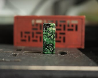 Jadeit-Röhrenperle | Jade-Zylinder | Vintage-Stil-Cong-Säule | Handgeschnitzter guatemaltekischer Jadeit | Natürlicher, unbehandelter Jade der Güteklasse A