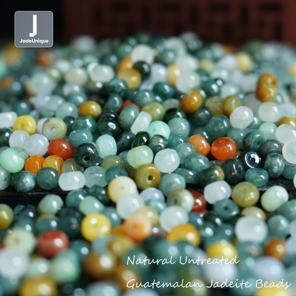 5.5mm Assorted Colours Jadeite Beads for Necklace/Bracelet - Guatemalan Jadeite Abacus Beads, Natural Untreated Grade A Jade