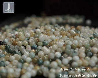 5mm Assorted Colours Jadeite Beads for Necklace/Bracelet - Burmese Jadeite Beads, Natural Untreated Grade A Jade