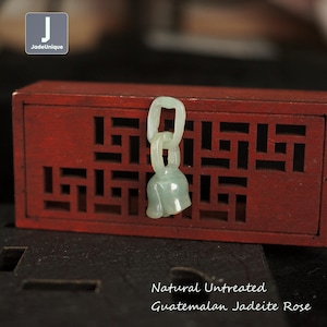 Jadeite Rose Pendant for Necklace | Hand Carved Guatemalan Jadeite | Natural Untreated Grade A Jade