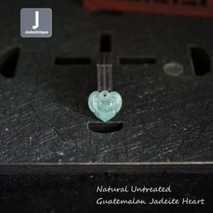 Heart Jadeite Pendant for Necklace, Hand Carved Guatemalan Jadeite, Natural Untreated Grade A Jade